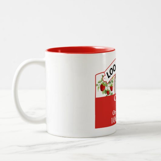 Mug de fraise rouge mignonne 100e année (Gauche)