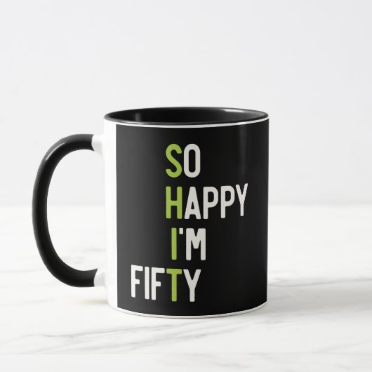 Mug de Gag de 50e Anniversaire Drôle Tellement Heu (Gauche)