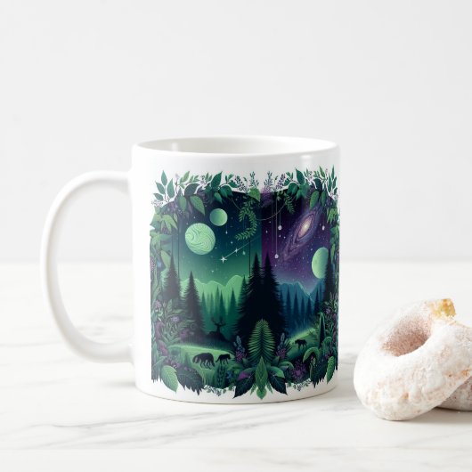 Mug de galaxie enchantée : La nature mystique renc (Avec donut)