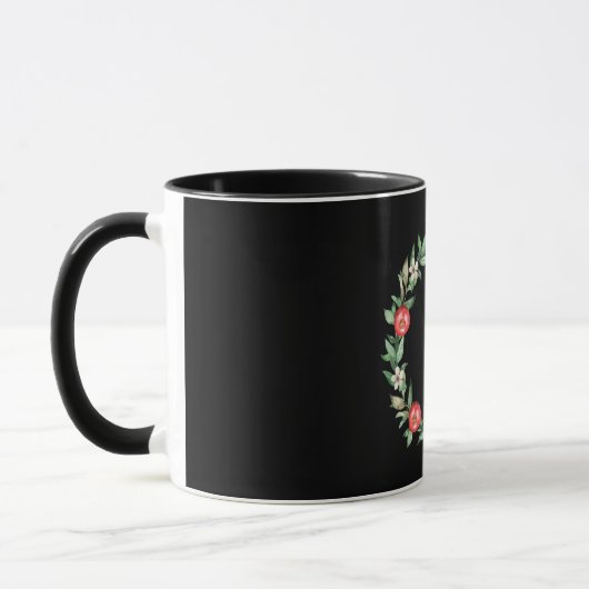 Mug de gerbes de Noël rose Floral | Joie (Gauche)