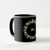 Mug de gerbes de Noël rose Floral | Joie (Devant gauche)