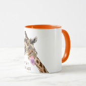 Mug de girafe drôle SMile - Texte personnalisé (Devant droit)