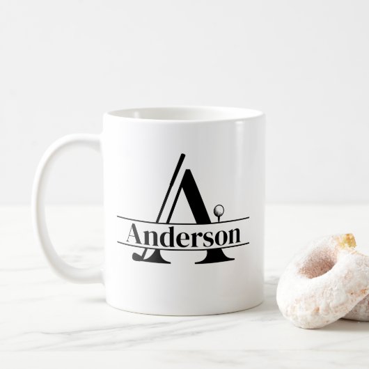 Mug de golf - nom personnalisé (Avec donut)