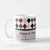 Mug de graduation de Jacquard de préppy (schéma gr (Gauche)