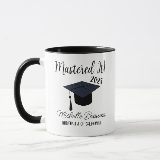 Mug De Graduation Personnalisée, Mastered It 2025  (Gauche)
