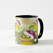 Mug de grenouilles de Noël humoristique (Devant droit)