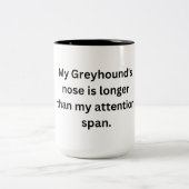 Mug de Greyhound amusant - Nez long, Attention cou (Centre)