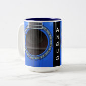 Mug de guitare acoustique bleu personnalisé (Devant gauche)