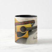 Mug de guitare populaire avec texte (Centre)