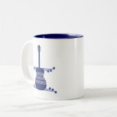 Mug de guitare rétro, bleu marine (Devant gauche)