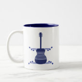 Mug de guitare rétro, bleu marine (Gauche)