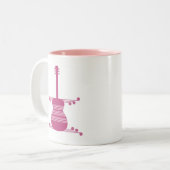 Mug de guitare rétro, Magenta (Devant gauche)