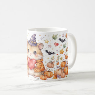 Mug de Halloween avec hamster mignon sorcière citr