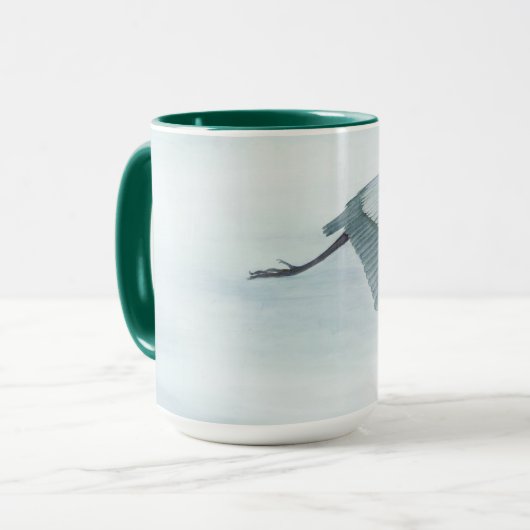 Mug de héron bleu (15 oz) (Devant gauche)