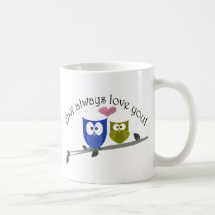 Mug De hibou les cadeaux de Valentine d'amour toujours