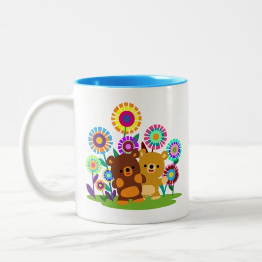Mug de jardin avec des ours de dessin animé mignon (Gauche)