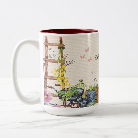 Mug de jardin (rouge) (Gauche)