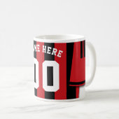 Mug de Jersey de Football Personnalisable, Bandes  (Devant droit)