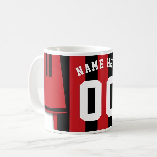 Mug de Jersey de Football Personnalisable, Bandes  (Devant gauche)