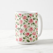 Mug De jolies roses roses florales (Devant droit)