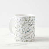 Mug De jolis oiseaux bleus croient (Devant gauche)