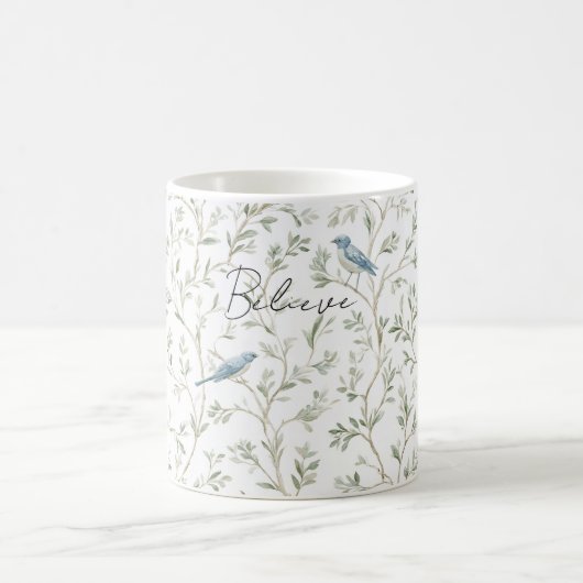 Mug De jolis oiseaux bleus croient (Centre)