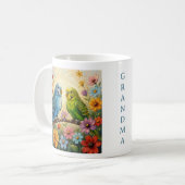 Mug De jolis perroquets bleus et verts personnalisés (Devant gauche)