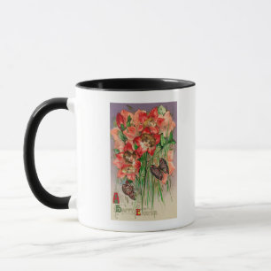 Mug De Joyeuses Pâques avec les fleurs principales de