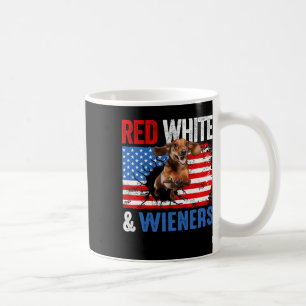 Mug De Juillet Dachshund Chien Chemise Rouge Blanc Et