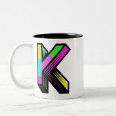Mug de K initial coloré moderne (Gauche)