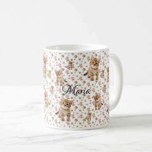 Mug de Kitten Floral (Devant droit)