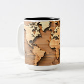 Mug de la carte du monde en bois (Devant gauche)