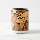 Mug de la carte du monde en bois (Centre)