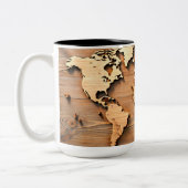 Mug de la carte du monde en bois (Gauche)