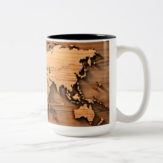 Mug de la carte du monde en bois (Droit)