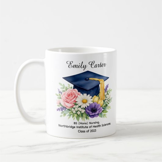 Mug de la Célébration de l'Étudiant en Fleurs (Gauche)
