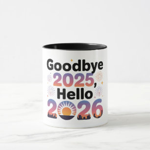 Mug de la célébration du Nouvel An 2026 au coucher