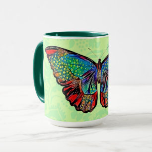 Mug de la coupe d'art papillon de style vintage