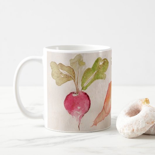 Mug de la Coupe du Café - Aquarelle Radish, Carott (Avec donut)