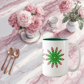 Mug de la fête des flocons de neige de Noël vert p