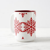 Mug de la fête des flocons rouges de Noël des enfa (Devant gauche)