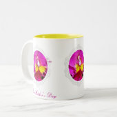 Mug de la fête des mères de l'orchidée rose jaune (Devant gauche)