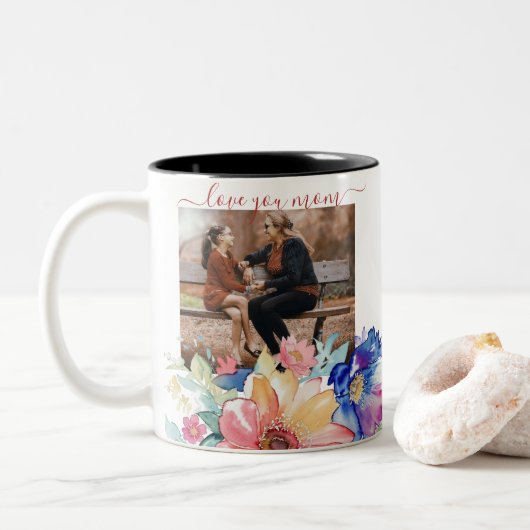 Mug de la Fête des mères Fleurs sauvages de Boho (Avec donut)