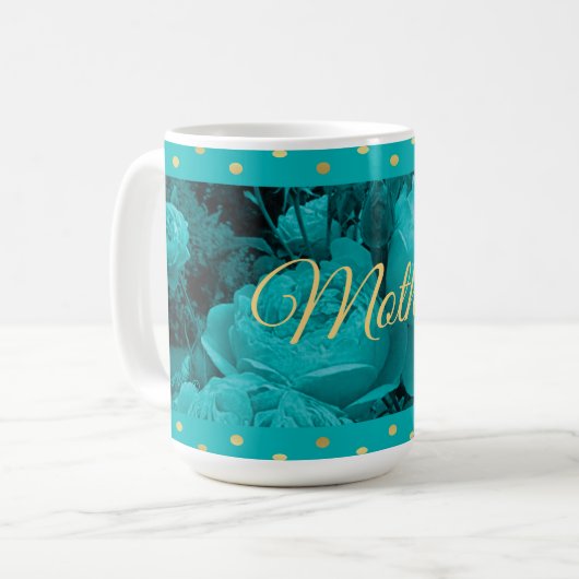 Mug de la Fête des Mères Roses Turquoise (Devant gauche)