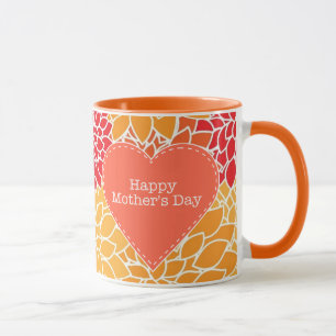 Mug de la Fête des Mères rouge et orange