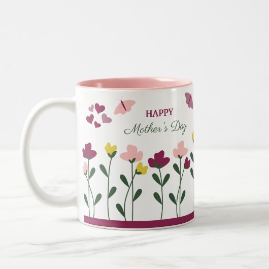 Mug de la Fête des mères violette et rose (Gauche)