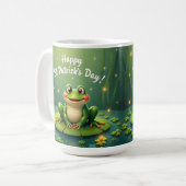 Mug de la grenouille de la Saint-Patrick joyeuse (Devant gauche)