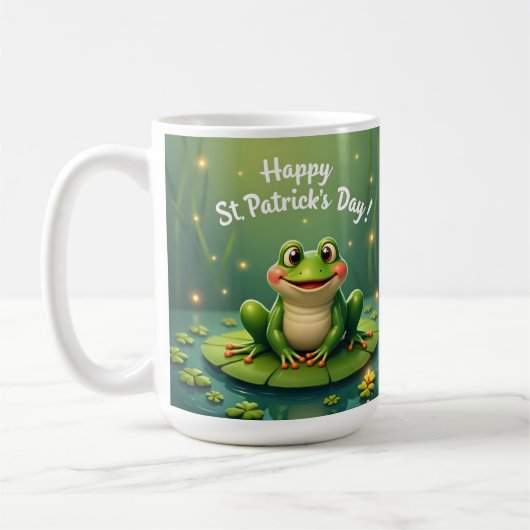 Mug de la grenouille de la Saint-Patrick joyeuse (Gauche)