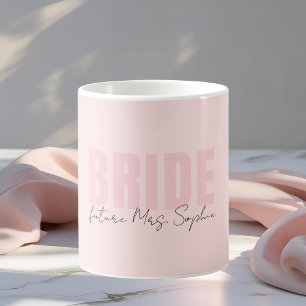 Mug de la mariée   Futur nom de Mme personnalisé e