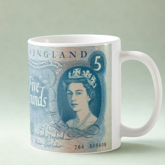 Mug de la note britannique de 5 £ de 1966 – Reine